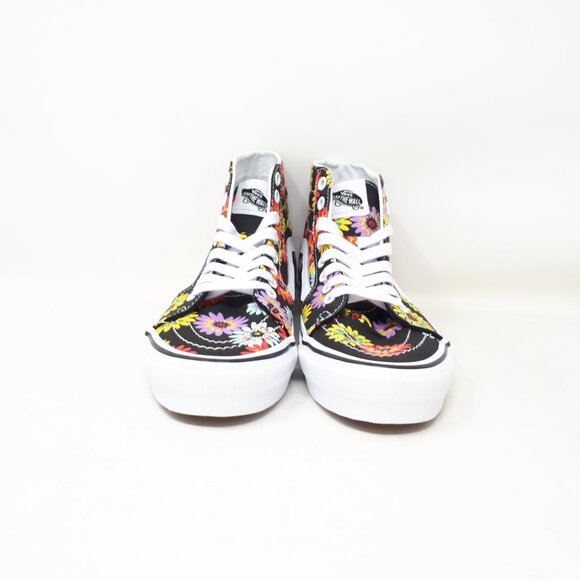 Vans Sk8-Hi Tapered Peace Floral Skate Platform Shoe Sneaker Black Womens US NEW - Picture 7 of 11